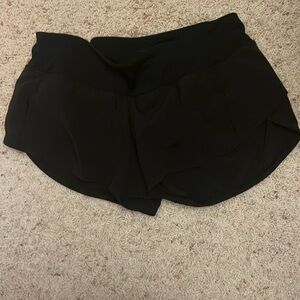 Lululemon Athletica Black Athletic Shorts with Curved Hem